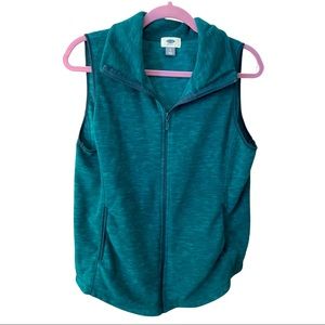 Old Navy fleece zip vest large green